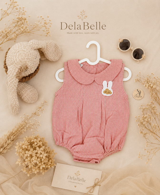 بادی دخترانه راه راه صورتی رزالی Delabelle
